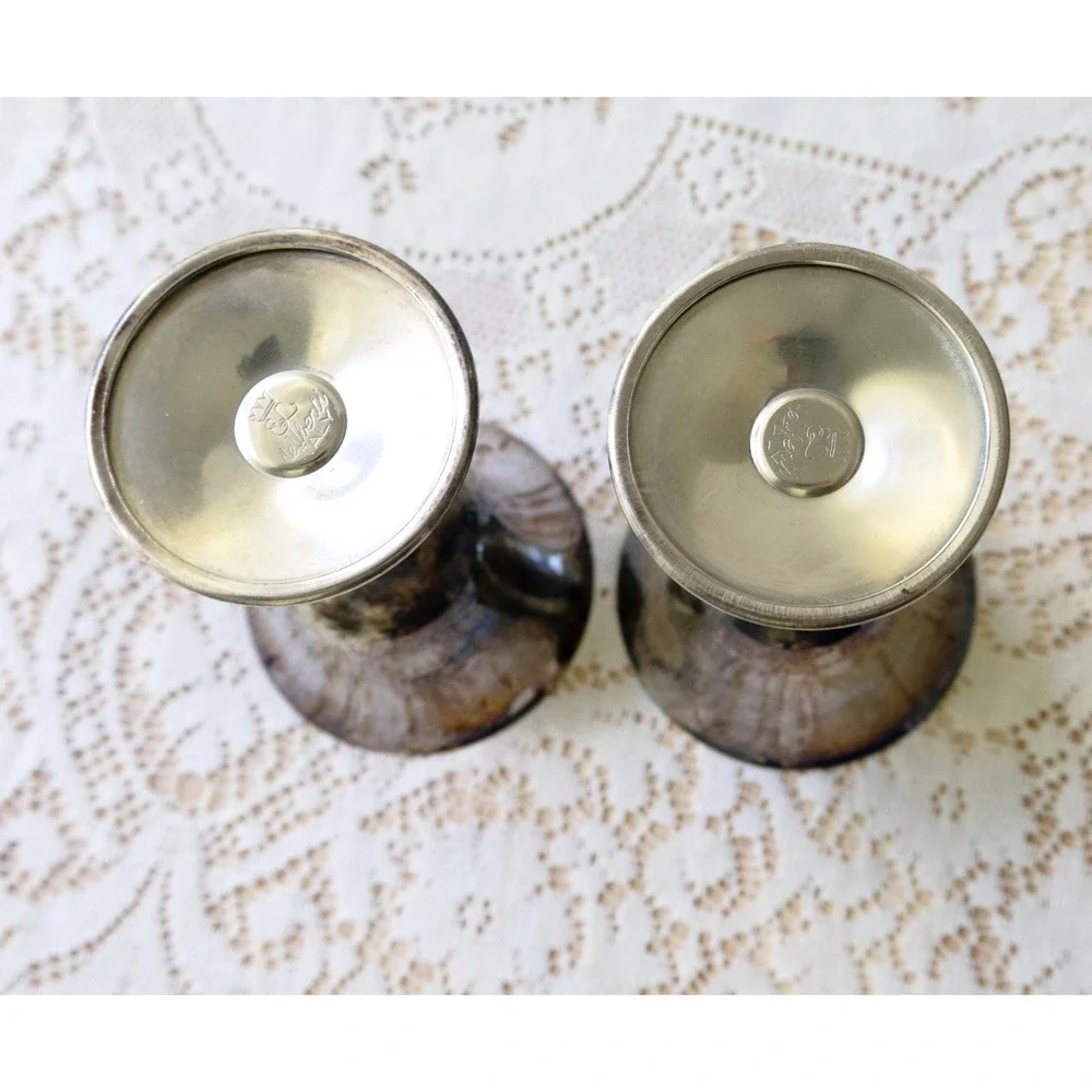 E.L. Delberti Vintage Silver Plated Wine Goblets Set Of Two